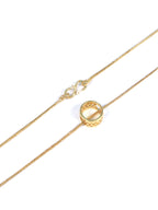 City Girl 18 Ct Gold Micro Plated Chain with  Circular Ring Pendant for Girls | 18 Inch Minimal Necklace | Lightweight Elegant Daily Wear| 18 Ct Finish|Copper Base Metal | Minimalist Everyday Wear Gold Necklace