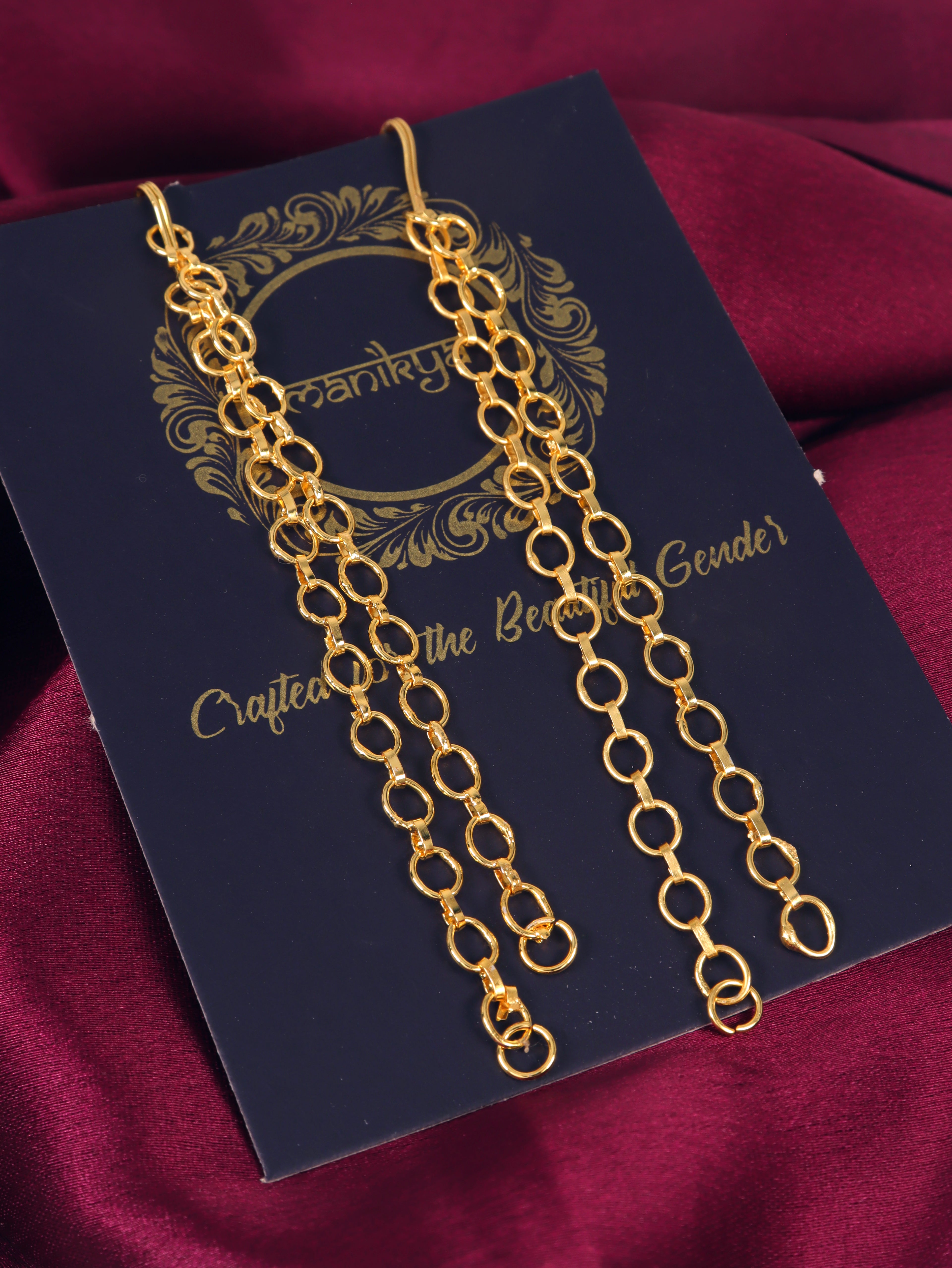 City Girl Kadi Chain Extension Pair Gold Plated | Adjustable Necklace Extender for Chokers, Jewellery Sets & Small Closures | Pair of 2 | Fashion Jewellery Accessory