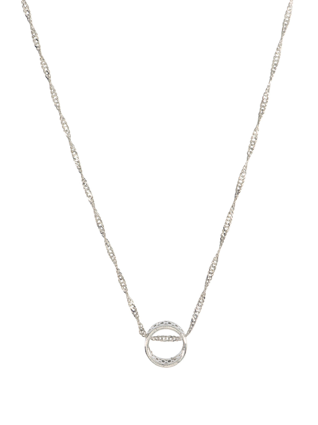 City Girl Rhodium Plated Circular Ring Pendant for Girls | 18 Inch Minimal Necklace | Elegant Daily Wear| Lightweight Minimal Jewellery | Copper Base Metal | Elegant Minimalist Daily Wear Jewellery | Hypoallergenic & Nickel Free