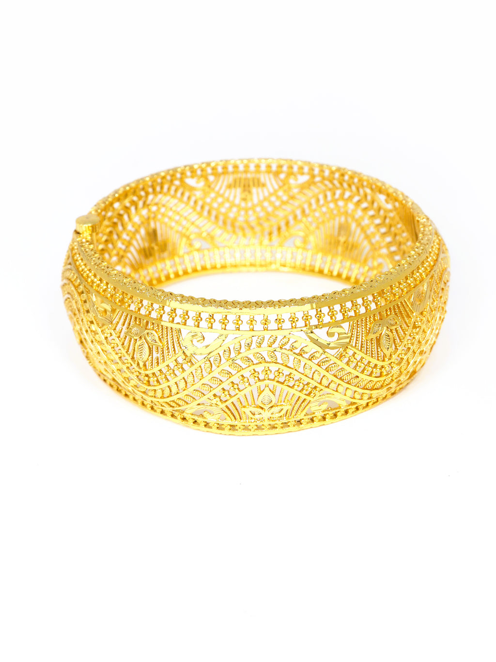 City Girl Traditional Handcrafted Anti Tarnish 24ct Gold Plated Copper Bangle KADA with Screw For Women and Girls. (1 pcs) (CH 003)