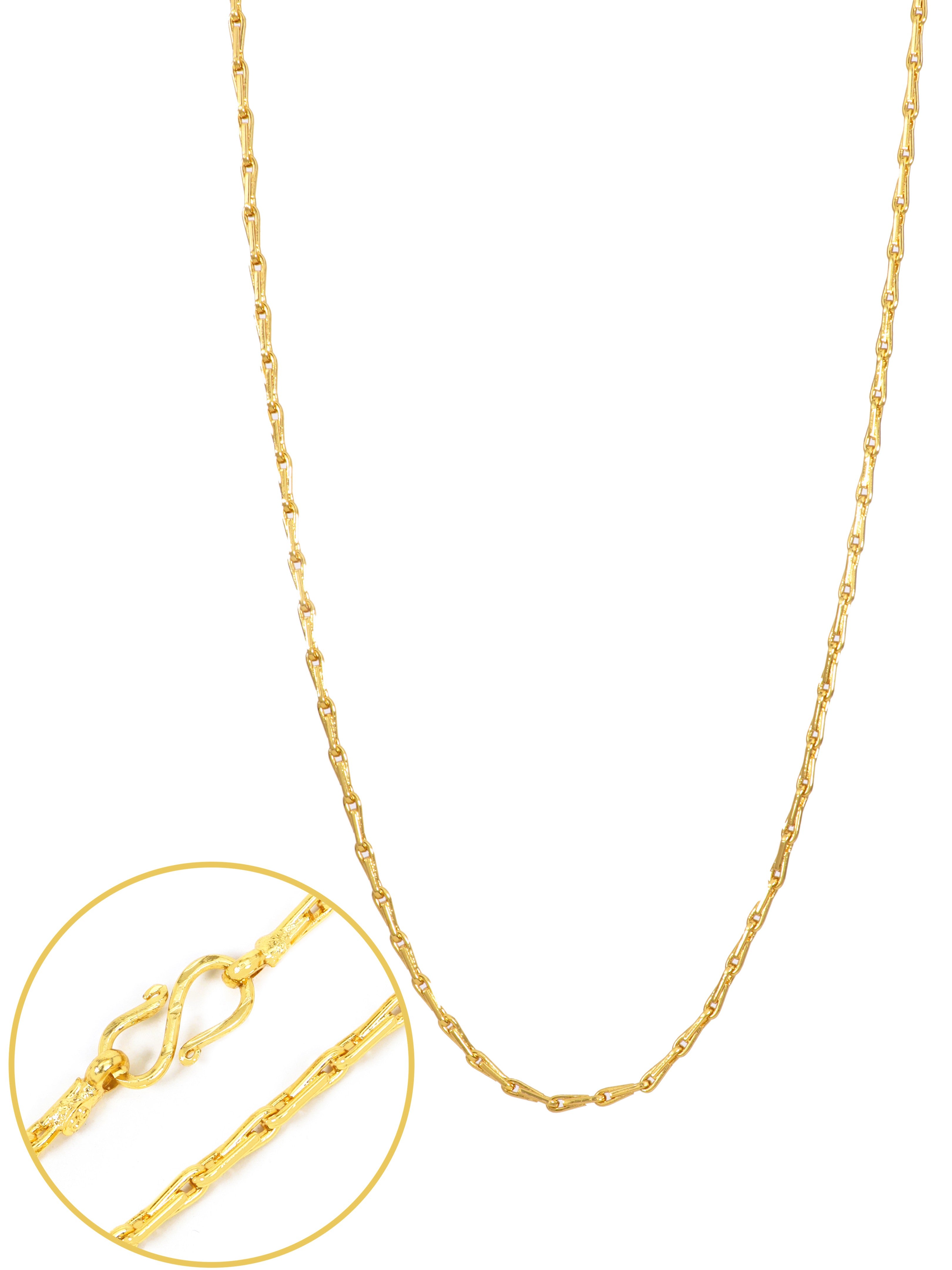 City Girl Jewellery 24CT Gold Plated Chain for Women & Girls | 24 Inch Lightweight Copper Chain Necklace | Gold Replica Daily Wear Necklace | Skin Friendly, Rash Free, Durable Fashion Jewellery for Casual, Office & Party Wear