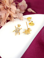 City Girl Cubic Zirconia 24CT Gold Plated Copper Minimalist Turtle Pendant Set With Mathcing Earrings For Women and Girls.(AD LK SET 008)