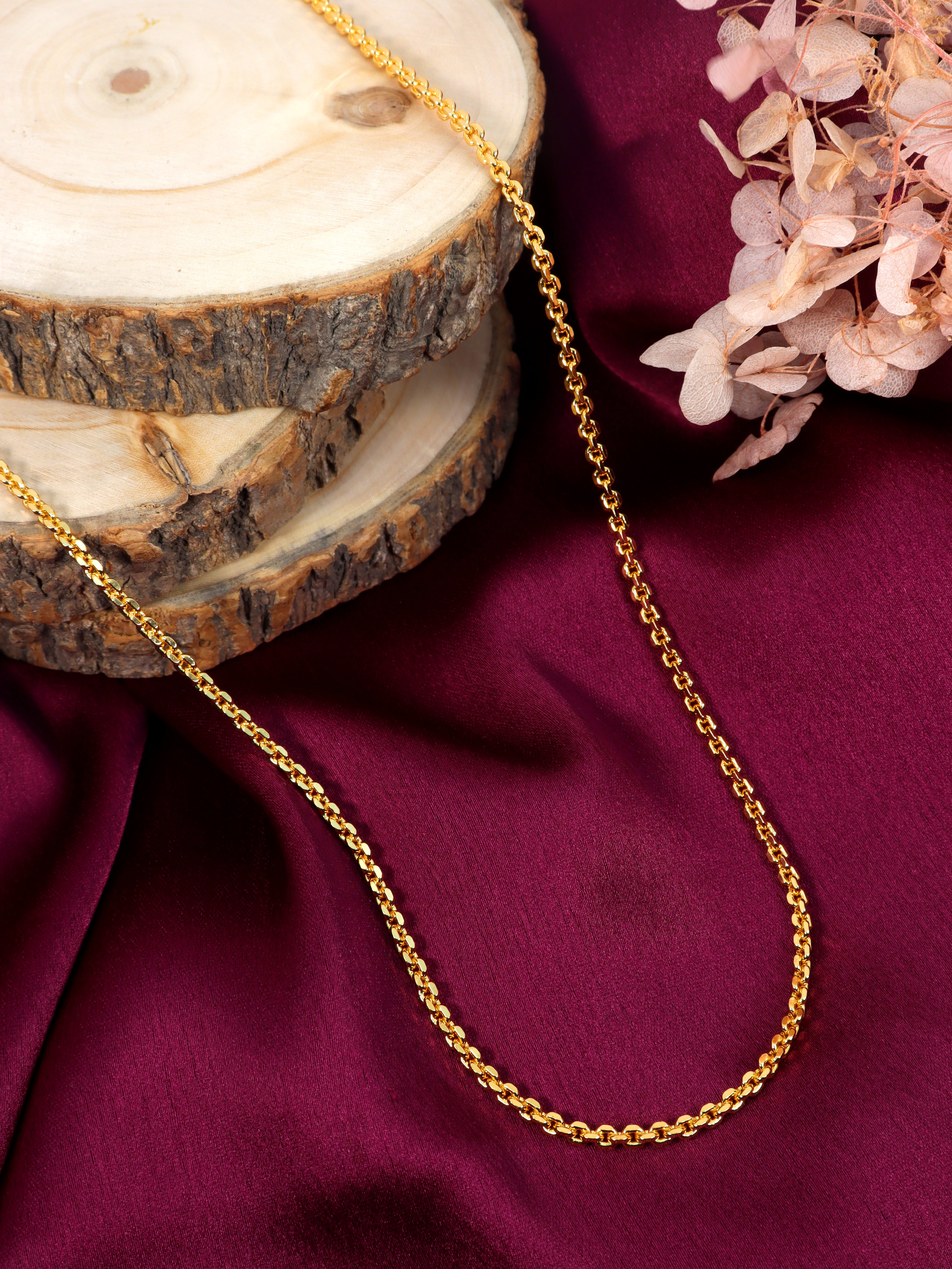 City Girl 24 CT Gold Plated Anti Tarnish 24 inch Copper Chain for Men and Women.(CN 1666)