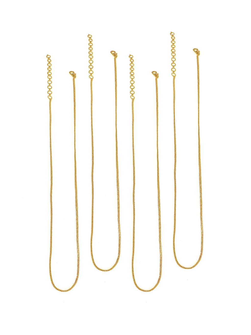 City Girl Pack of 4 Gold Plated Necklace Chains for Women & Girls | 18 Inch Chain Set | Lightweight Daily Wear Jewellery | Elegant Minimalist Fashion Chains | Gold Tone Necklace Combo Pack