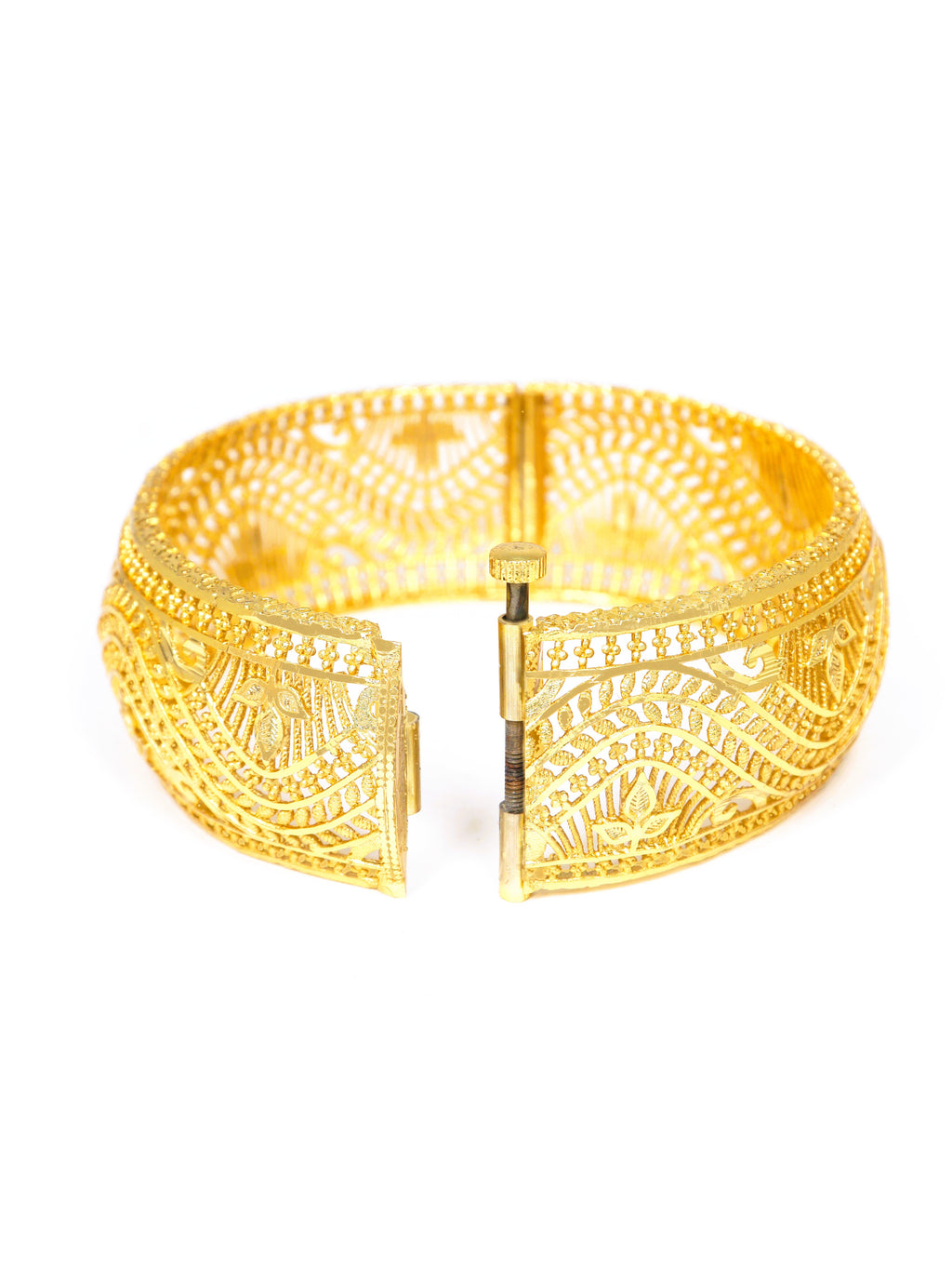 City Girl Traditional Handcrafted Anti Tarnish 24ct Gold Plated Copper Bangle KADA with Screw For Women and Girls. (1 pcs) (CH 003)