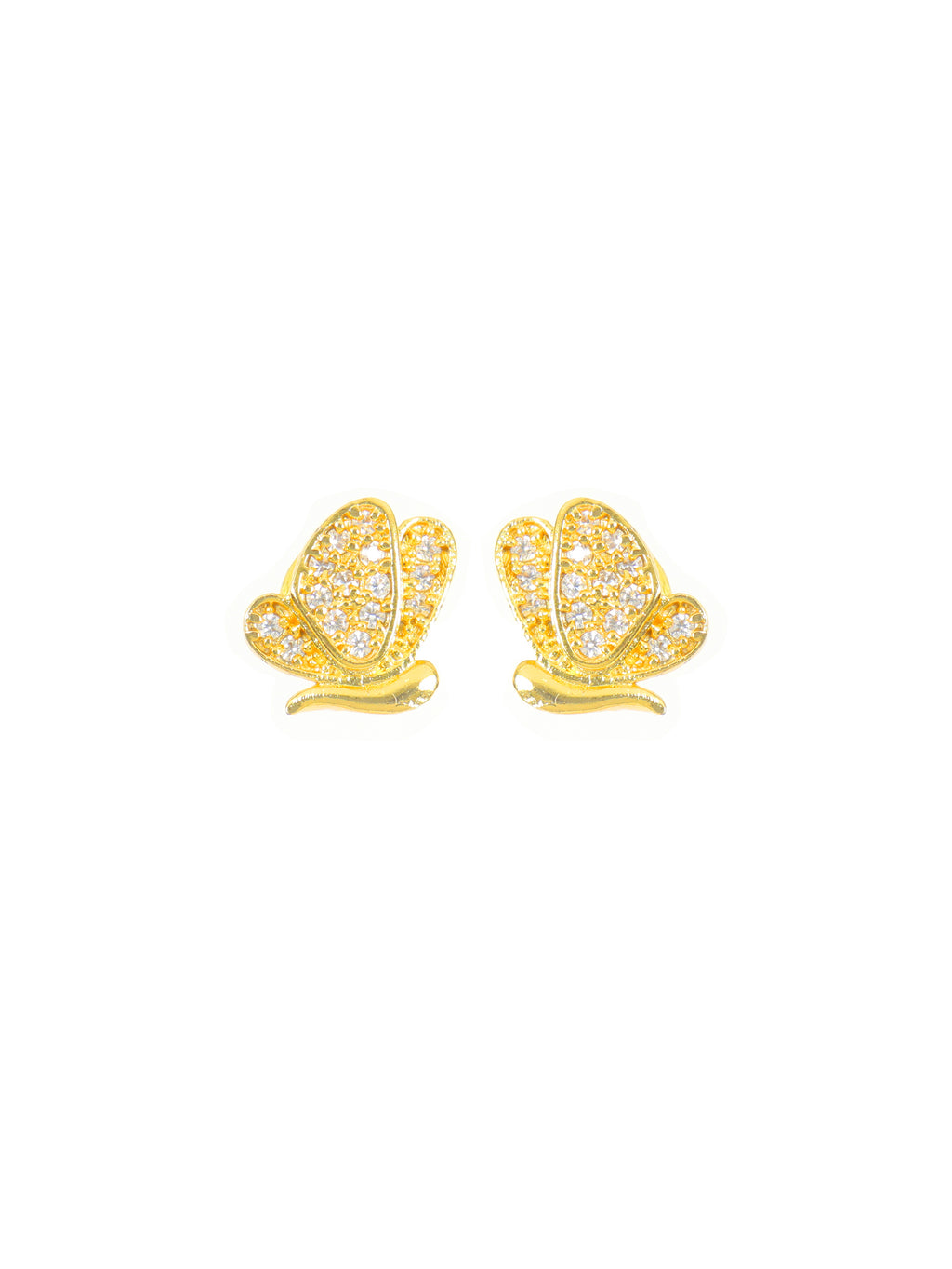 City Girl Cubic Zirconia 24CT Gold Plated Copper Minimalist Butterfly Pendant Set Set with Mathcing Earrings For Women and Girls.(AD LK SET 002)