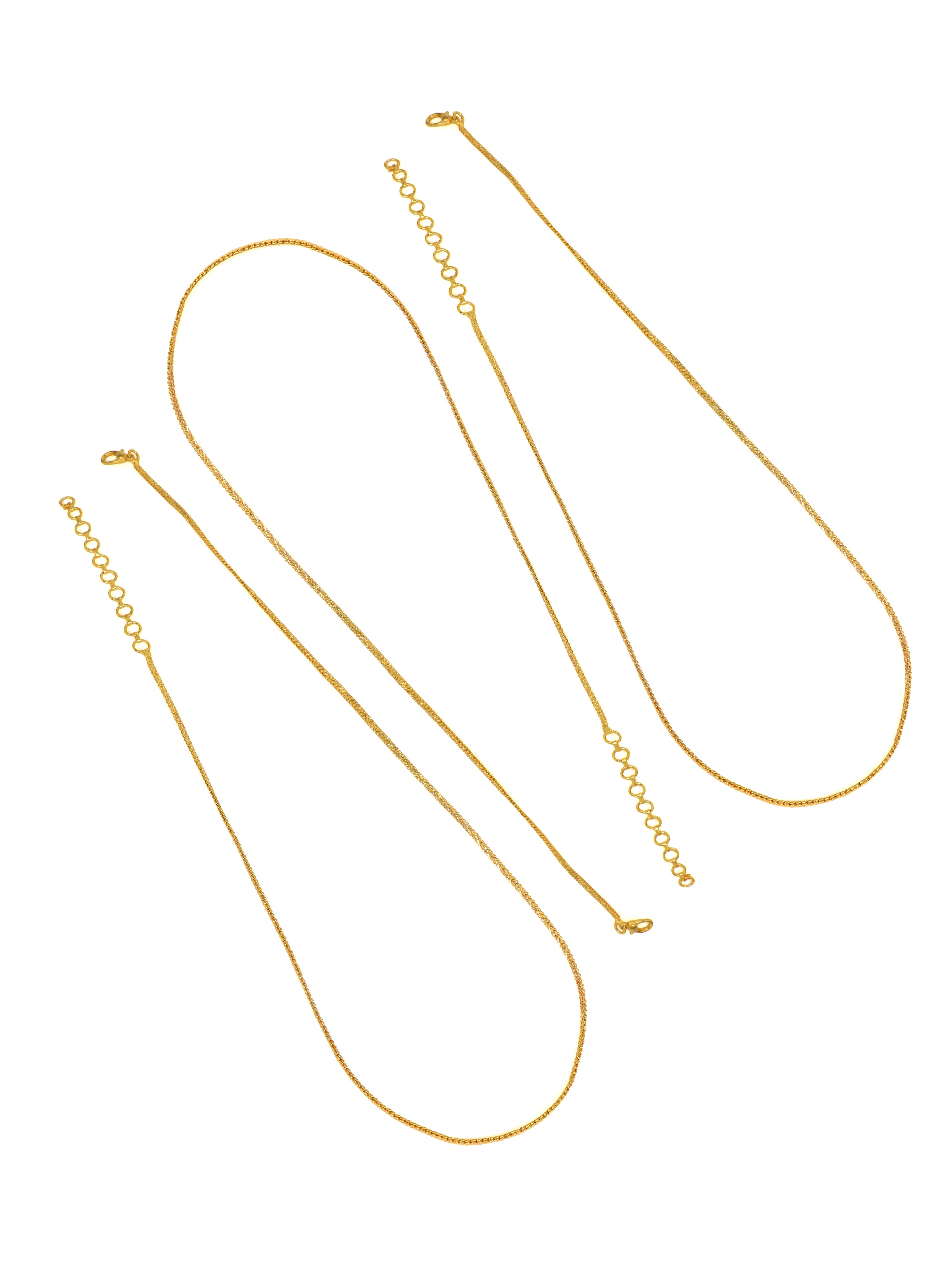 City Girl Pack of 3 Gold Plated Necklace Chains for Women & Girls | 18 Inch Chain Set | Lightweight Daily Wear Jewellery | Elegant Minimalist Fashion Chains | Gold Tone Necklace Combo