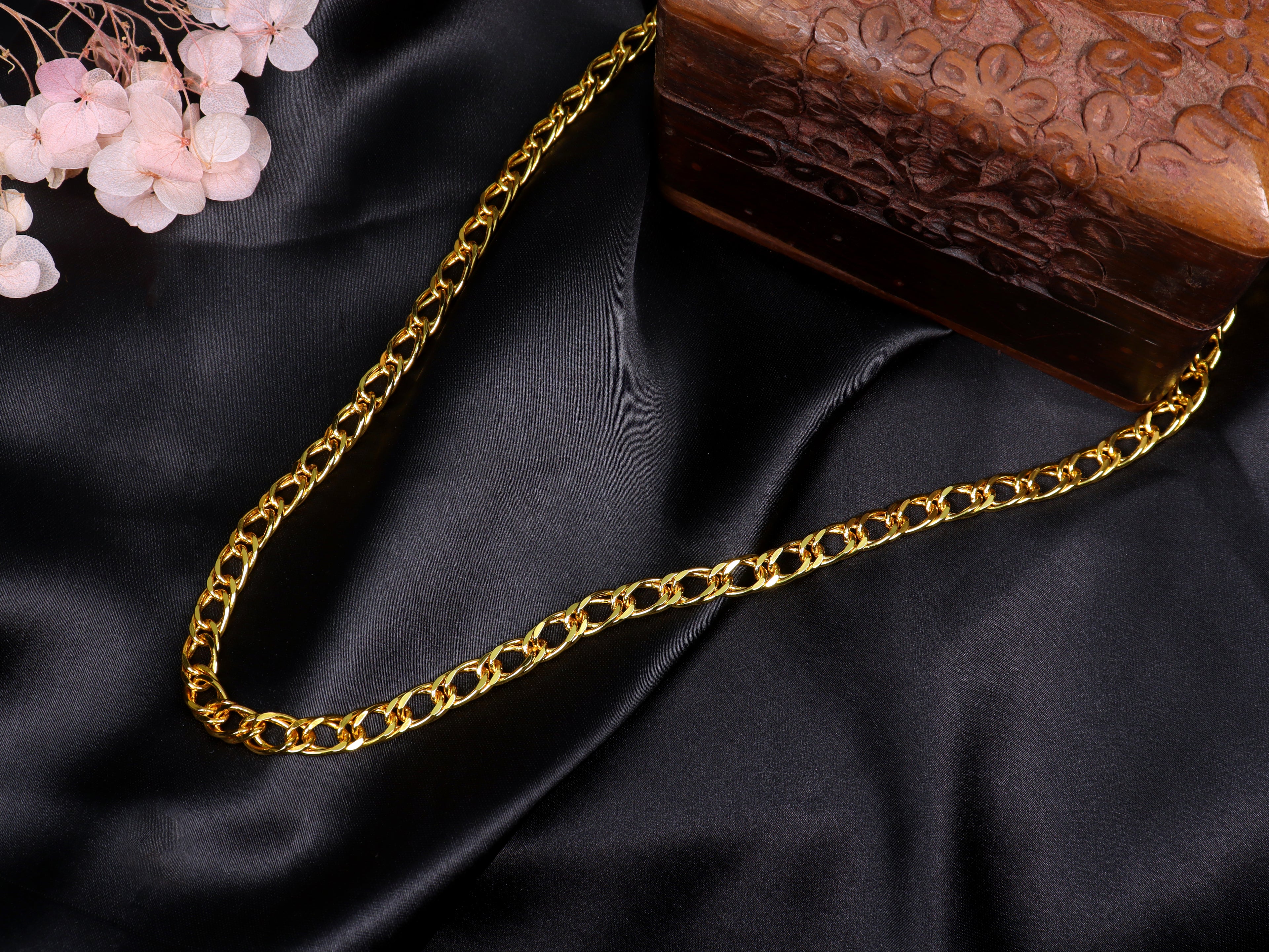 City Girl 24 CT Gold Plated 24 inch Copper Chain for Men.(CN 1078)