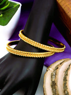 City Girl Traditional Handcrafted Anti Tarnish 24ct Gold Plated Copper Bangle KADA Set For Women and Girls. (2 pcs) (SP 71)