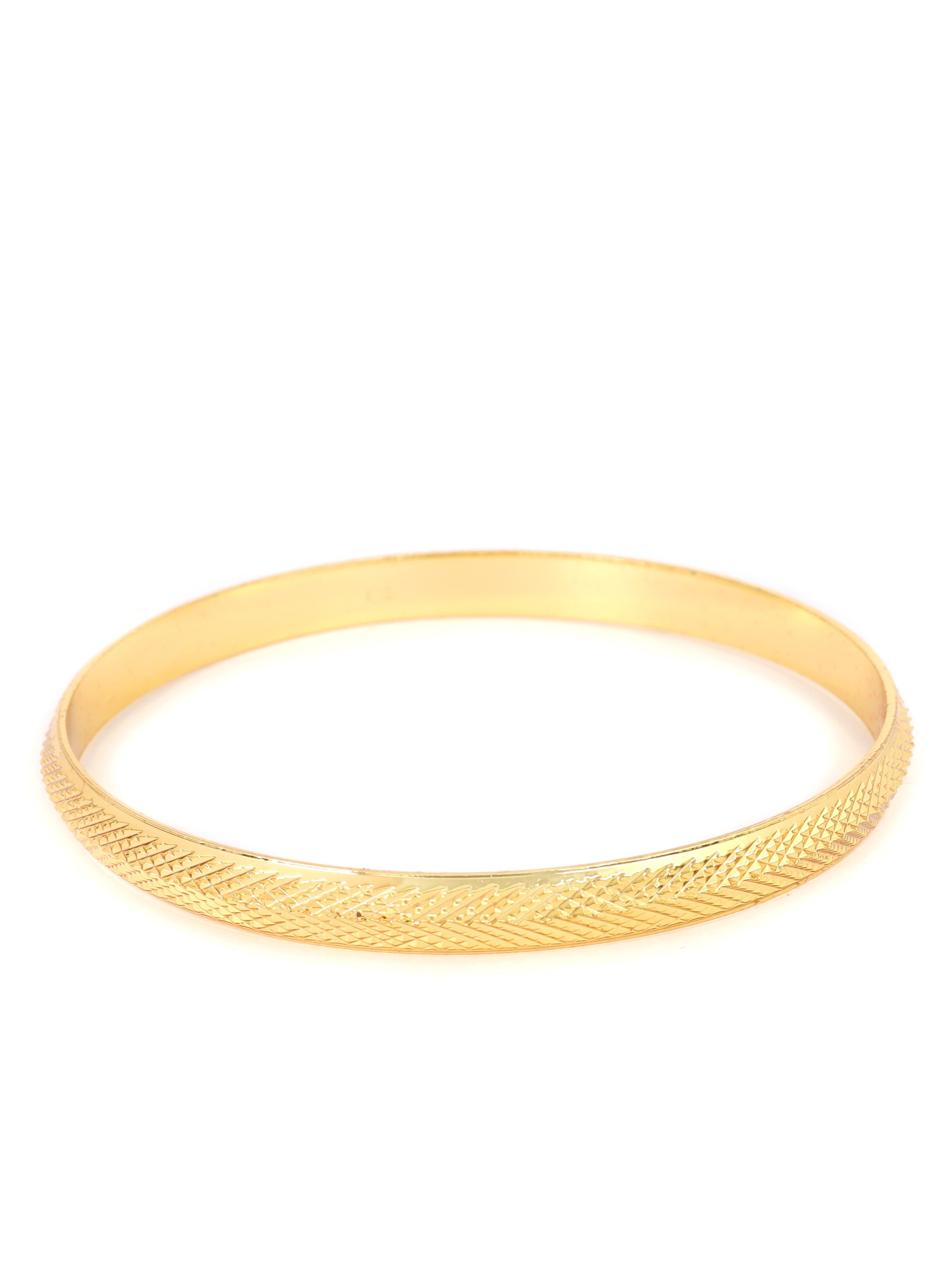 City Girl 24ct Gold Plated Anti Tarnish Iron Kada Bangle Bracelet for Men and Boys. (1 Pc) (KADA 108)