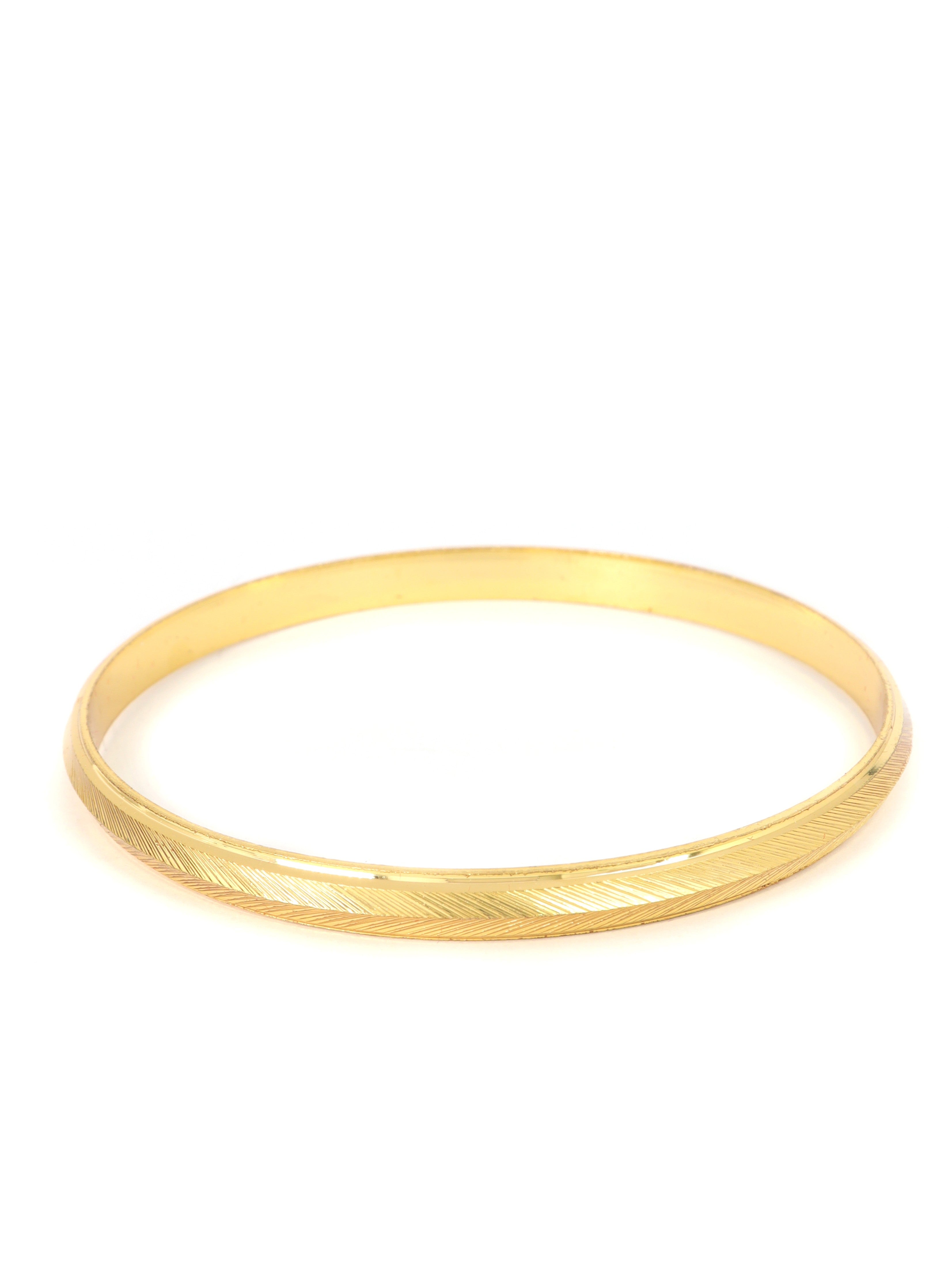 City Girl 24ct Gold Plated Anti Tarnish Iron Kada Bangle Bracelet for Men and Boys. (1 Pc) (KADA 105)