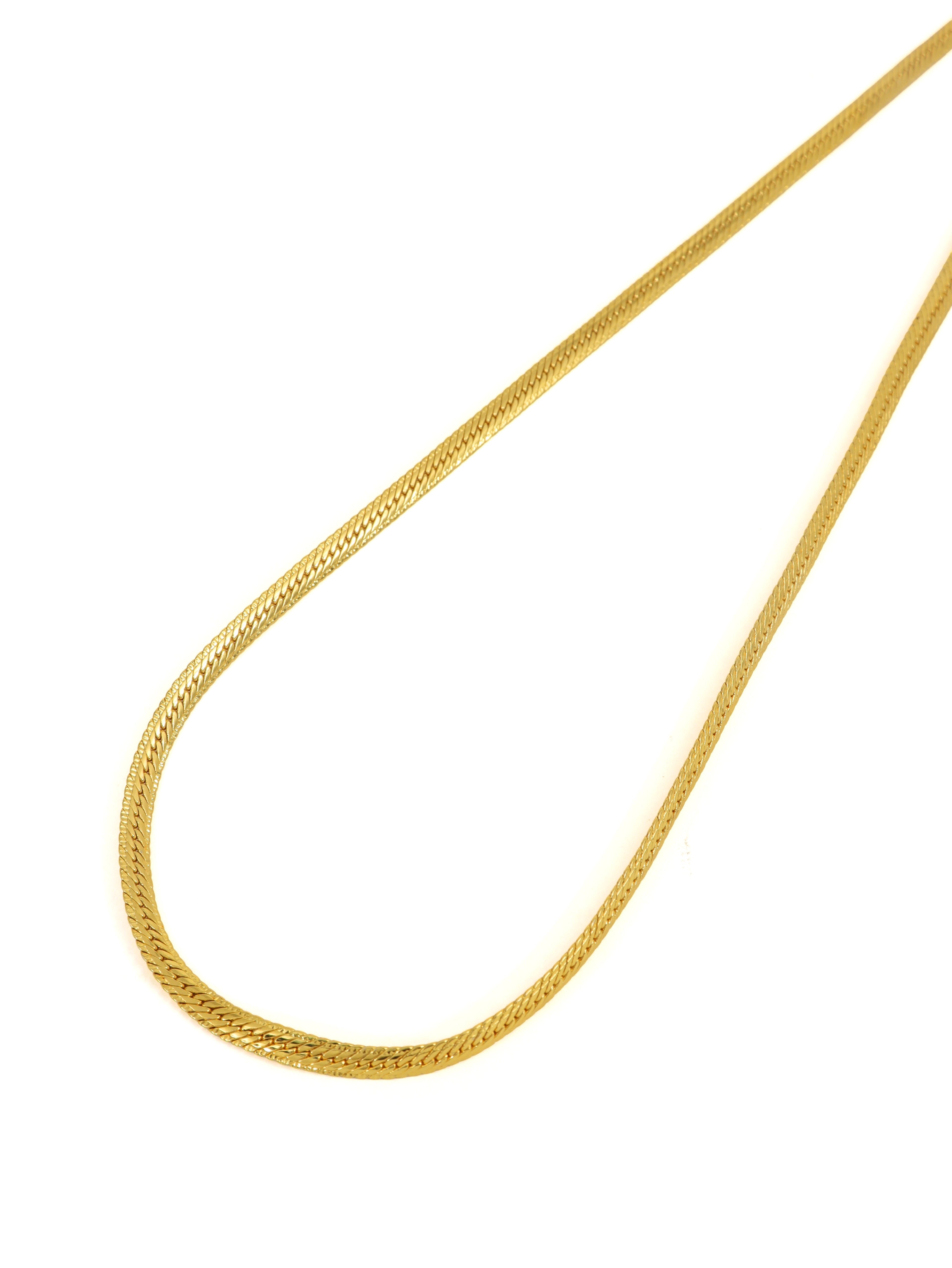City Girl Premium Gold Plated Flat Cuban Chain for Men | 24 Inch (61 cm) Length | 5 mm Width | Durable Fashion Necklace Chain for Men & Boys | Gold Tone Statement Jewellery