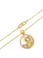 City Girl Cubic Zirconia 24CT Gold Plated Copper Minimalist Butterfly Pendant Set Set with Mathcing Earrings For Women and Girls.(AD LK SET 002)