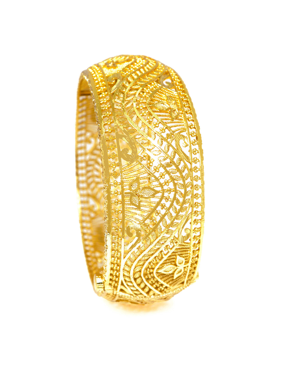 City Girl Traditional Handcrafted Anti Tarnish 24ct Gold Plated Copper Bangle KADA with Screw For Women and Girls. (1 pcs) (CH 003)