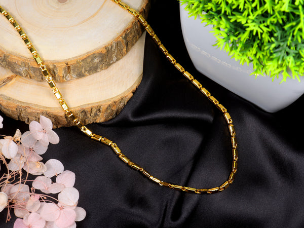 City Girl 24 CT Gold Plated 20 INCH Copper Chain for Men.(CN 1762)