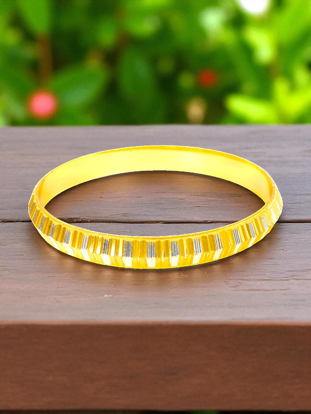 City Girl 24ct Gold And Rhodium Plated Anti Tarnish Iron Kada Bangle Bracelet for Men and Boys. (1 Pc) (KADA 121)