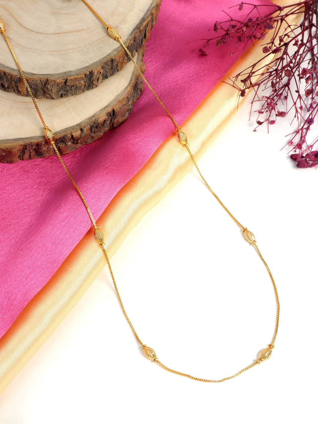 City Girl 24 CT Gold Plated Anti Tarnish 24 inch Copper Chain for Girls and Women.(CN 1617)