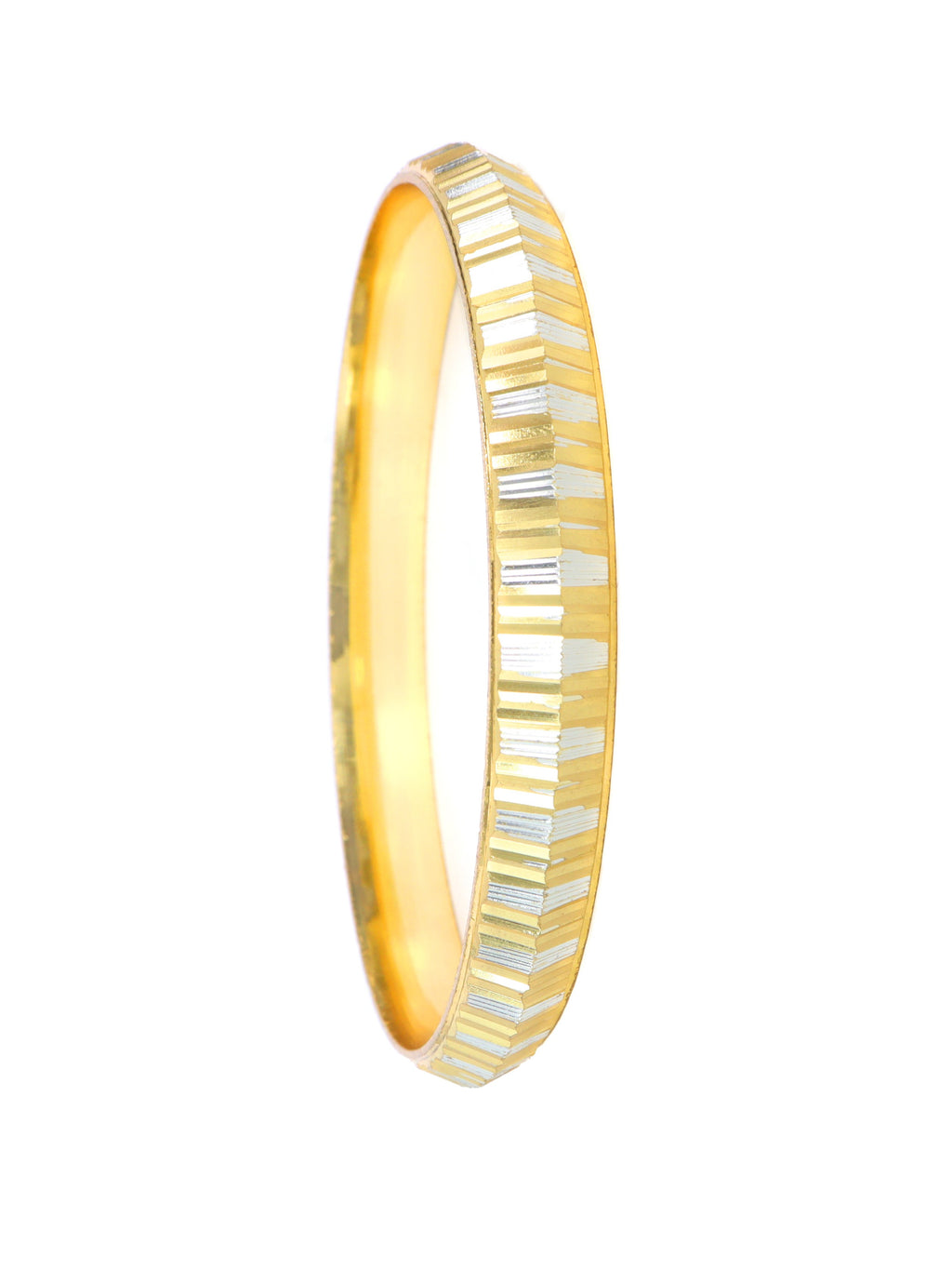 City Girl 24ct Gold And Rhodium Plated Anti Tarnish Iron Kada Bangle Bracelet for Men and Boys. (1 Pc) (KADA 121)