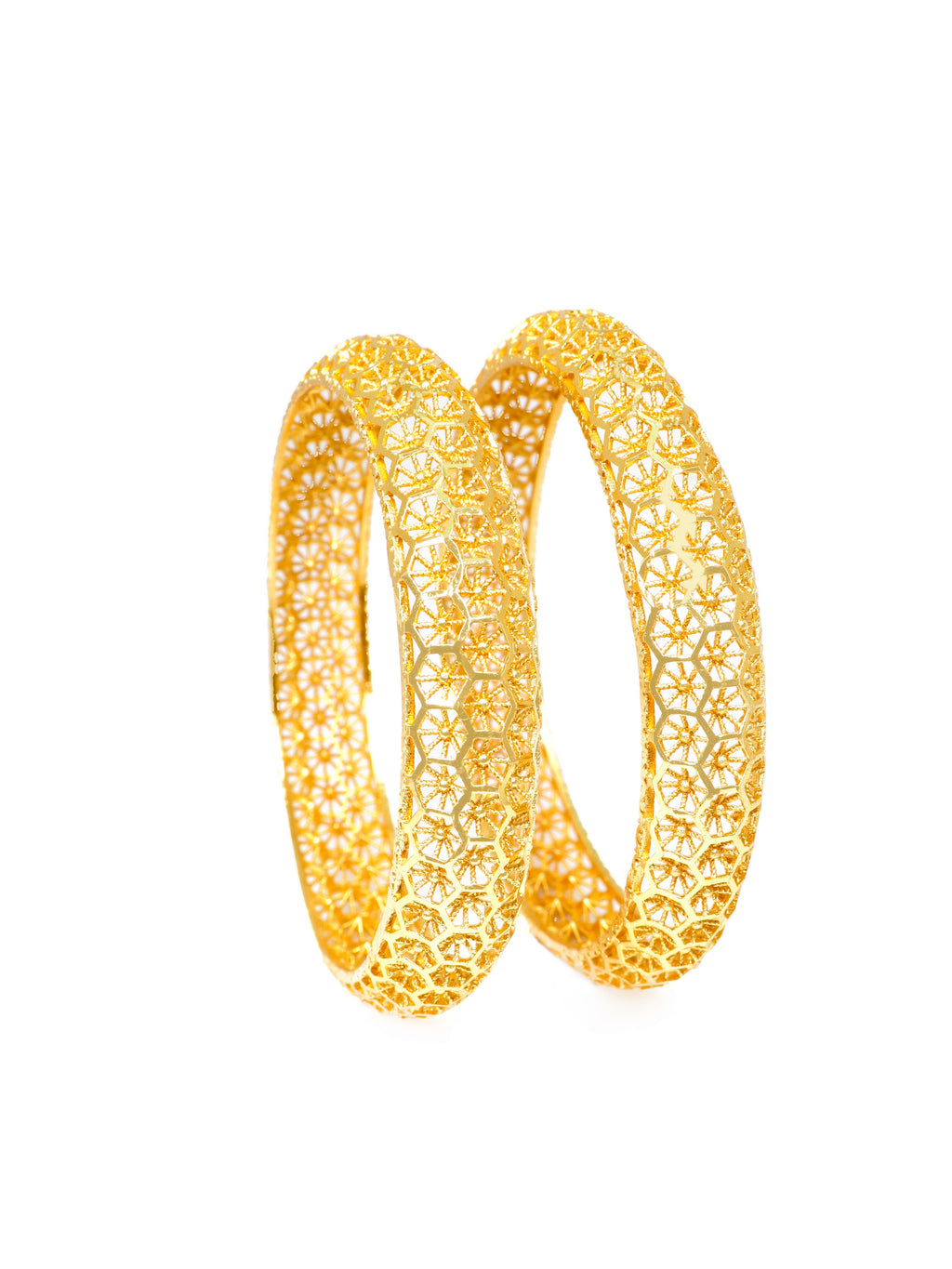 City Girl Traditional Handcrafted Anti Tarnish 24ct Gold Plated Copper Bangle KADA Set For Women and Girls. (2 pcs) (SP 2042)