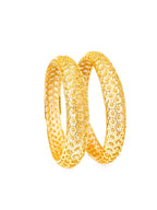 City Girl Traditional Handcrafted Anti Tarnish 24ct Gold Plated Copper Bangle KADA Set For Women and Girls. (2 pcs) (SP 2042)