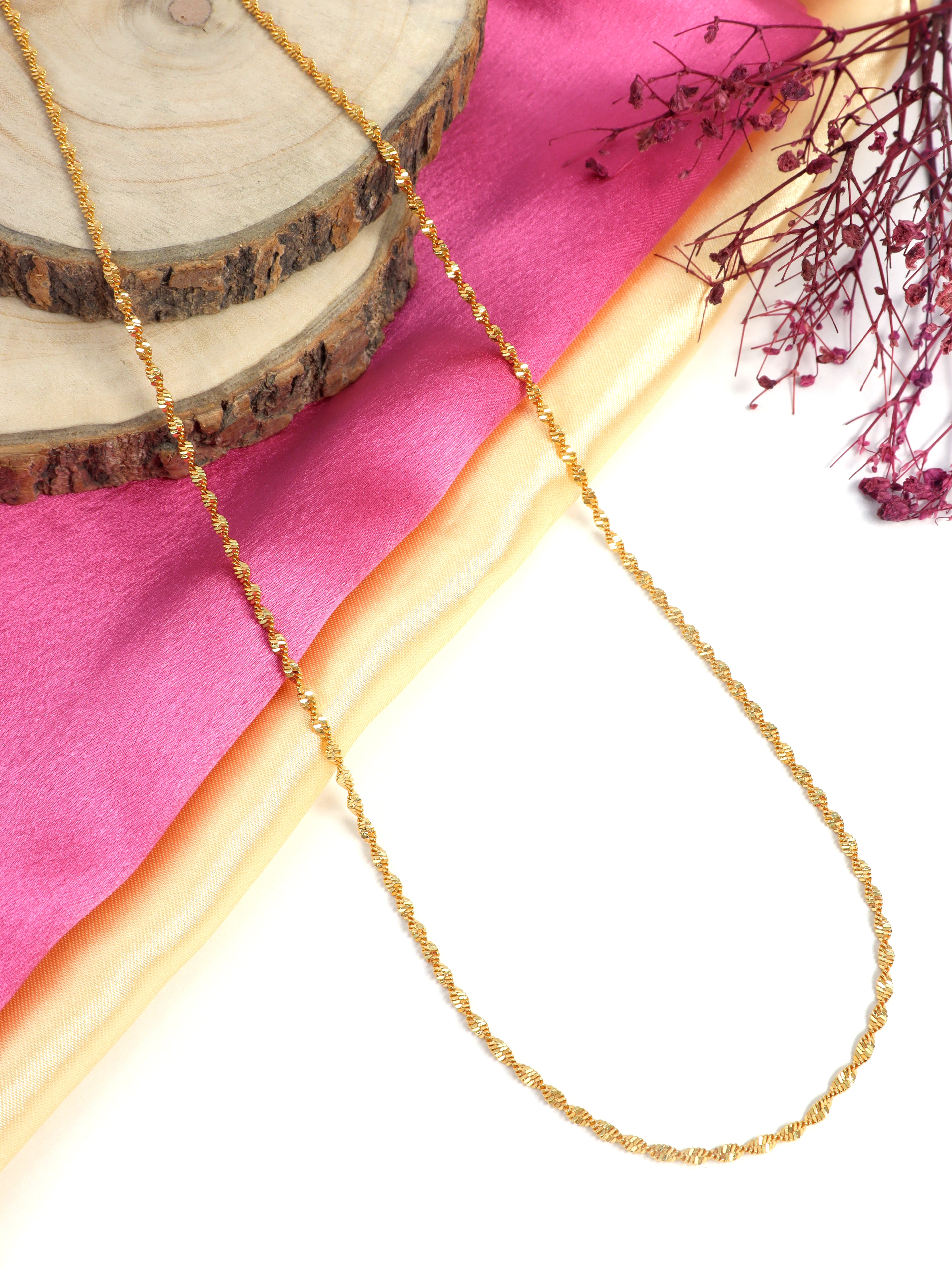 City Girl 24 CT Gold Plated Anti Tarnish 24 inch Copper Chain for Girls and Women.(DCP1)