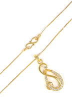 City Girl Cubic Zirconia 24CT Gold Plated Copper Minimalist Musical Note Pendant Set With Mathcing Earrings For Women and Girls.(AD LK SET 004)
