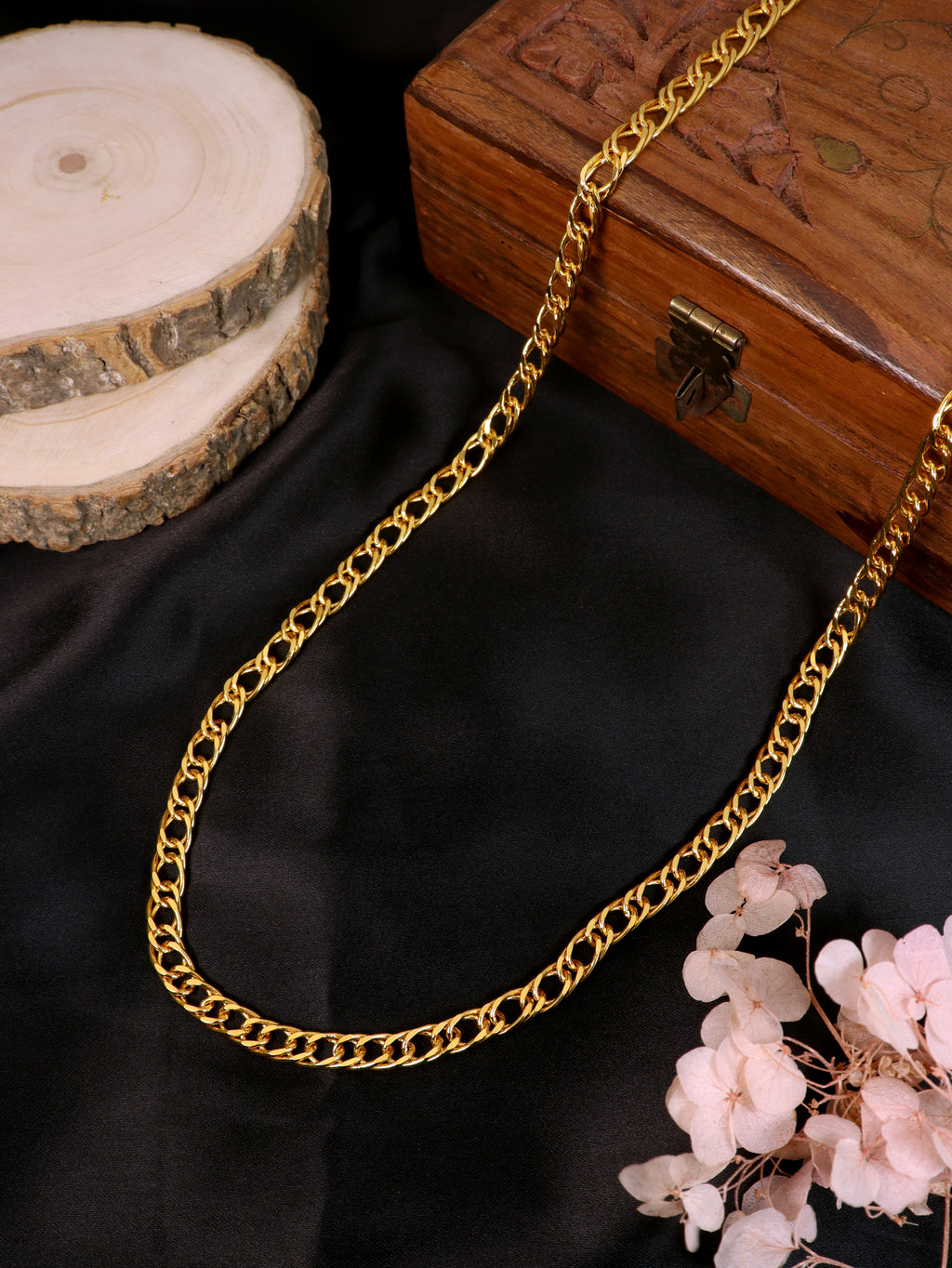 City Girl 24 CT Gold Plated 24 inch Copper Chain for Men.(CN 1078)