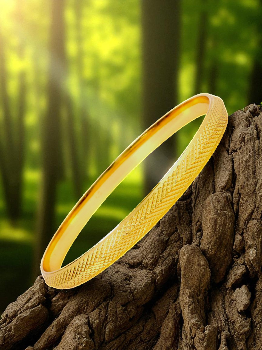 City Girl 24ct Gold Plated Anti Tarnish Iron Kada Bangle Bracelet for Men and Boys. (1 Pc) (KADA 108)