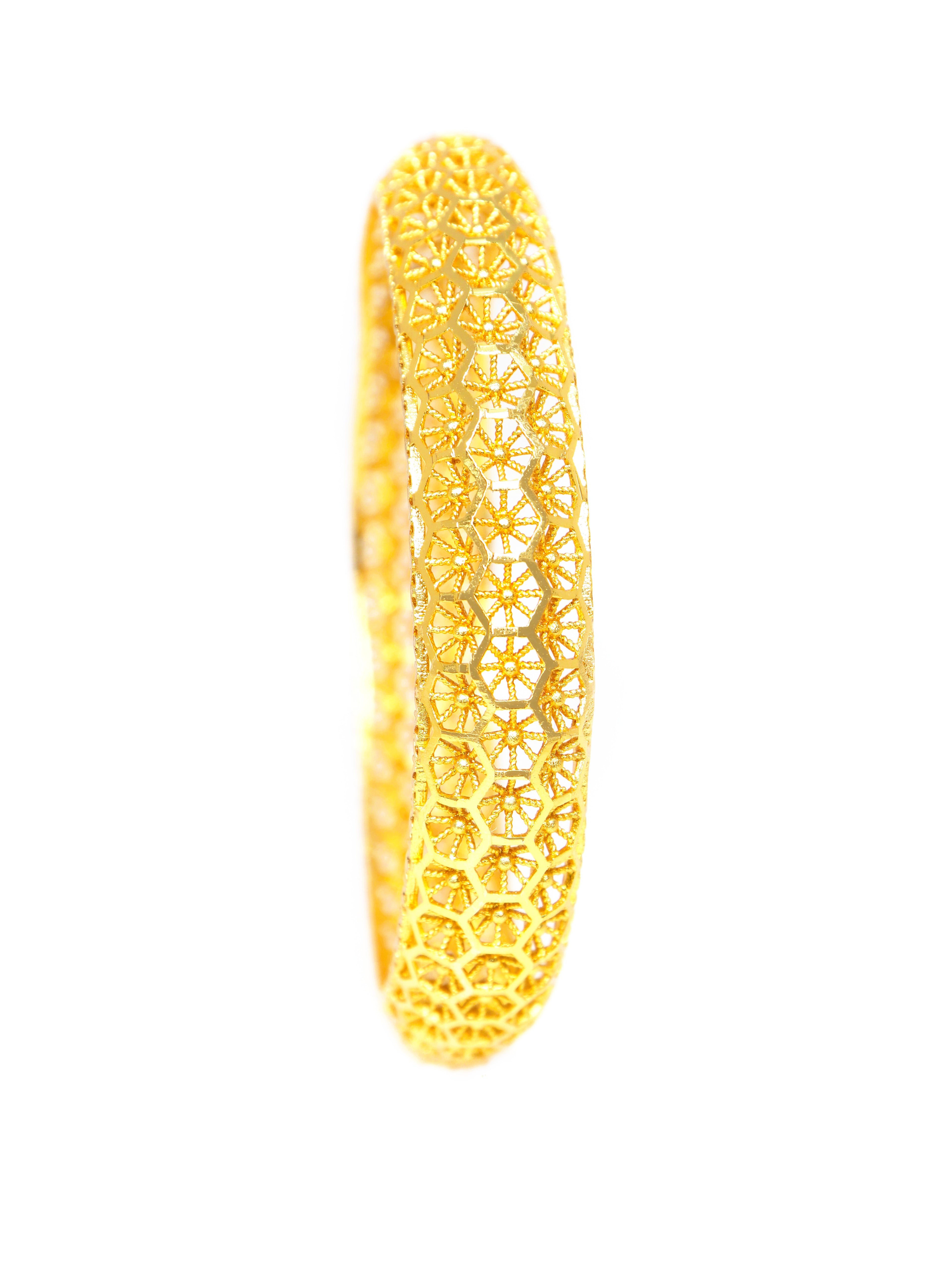 City Girl Traditional Handcrafted Anti Tarnish 24ct Gold Plated Copper Bangle KADA Set For Women and Girls. (2 pcs) (SP 2042)