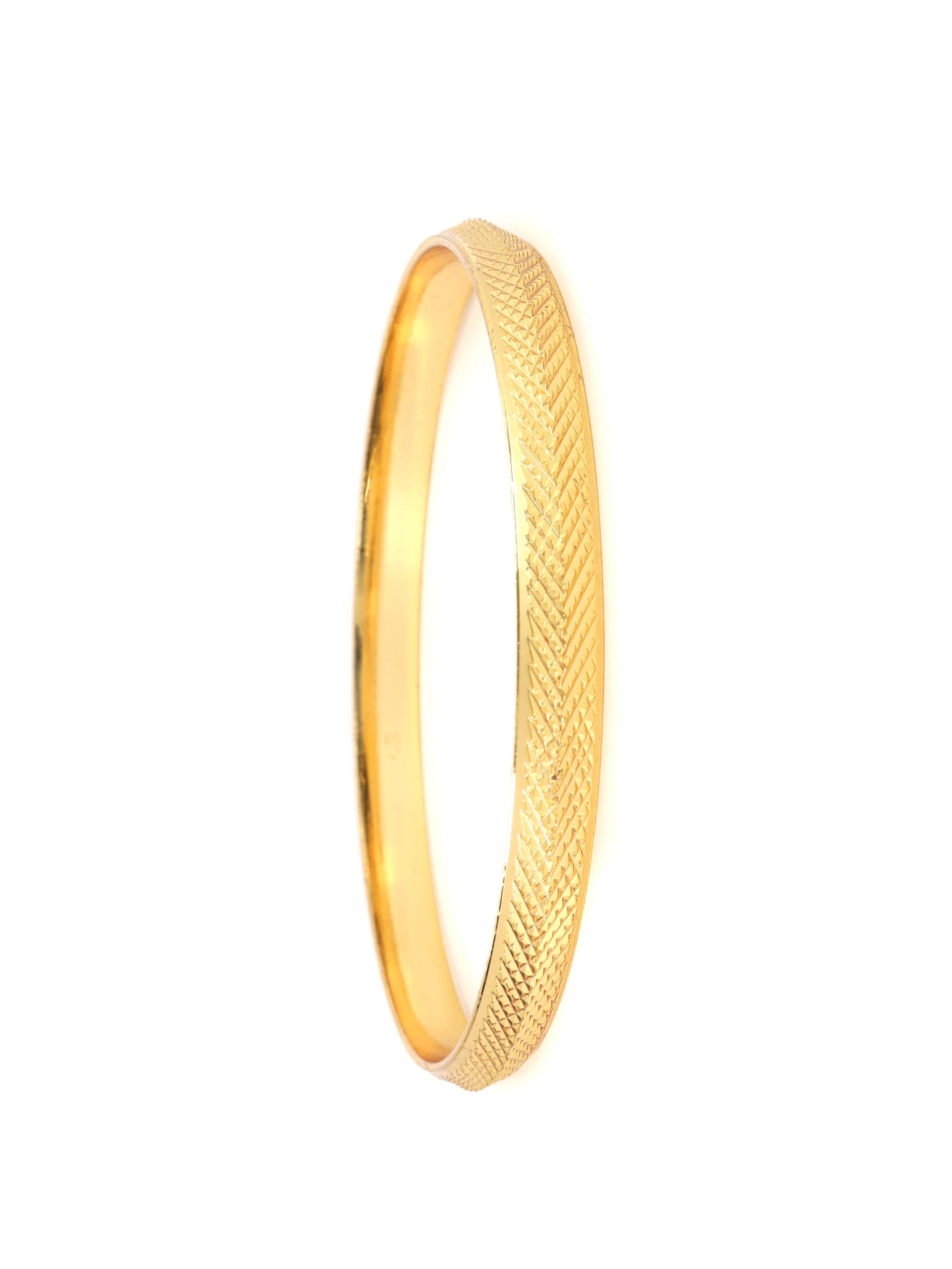 City Girl 24ct Gold Plated Anti Tarnish Iron Kada Bangle Bracelet for Men and Boys. (1 Pc) (KADA 108)
