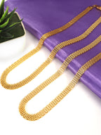 City Girl Jewellery Gold Plated Chain Pack of 2 for Men & Women | 24 Inch Brass Chain Necklace with S Hook Lock | Stylish Western & Fusion Wear Jewellery