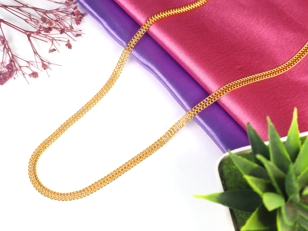 City Girl 24 CT Gold Plated Anti Tarnish 24 inch Copper Chain for Men and Women.(CN 306A)