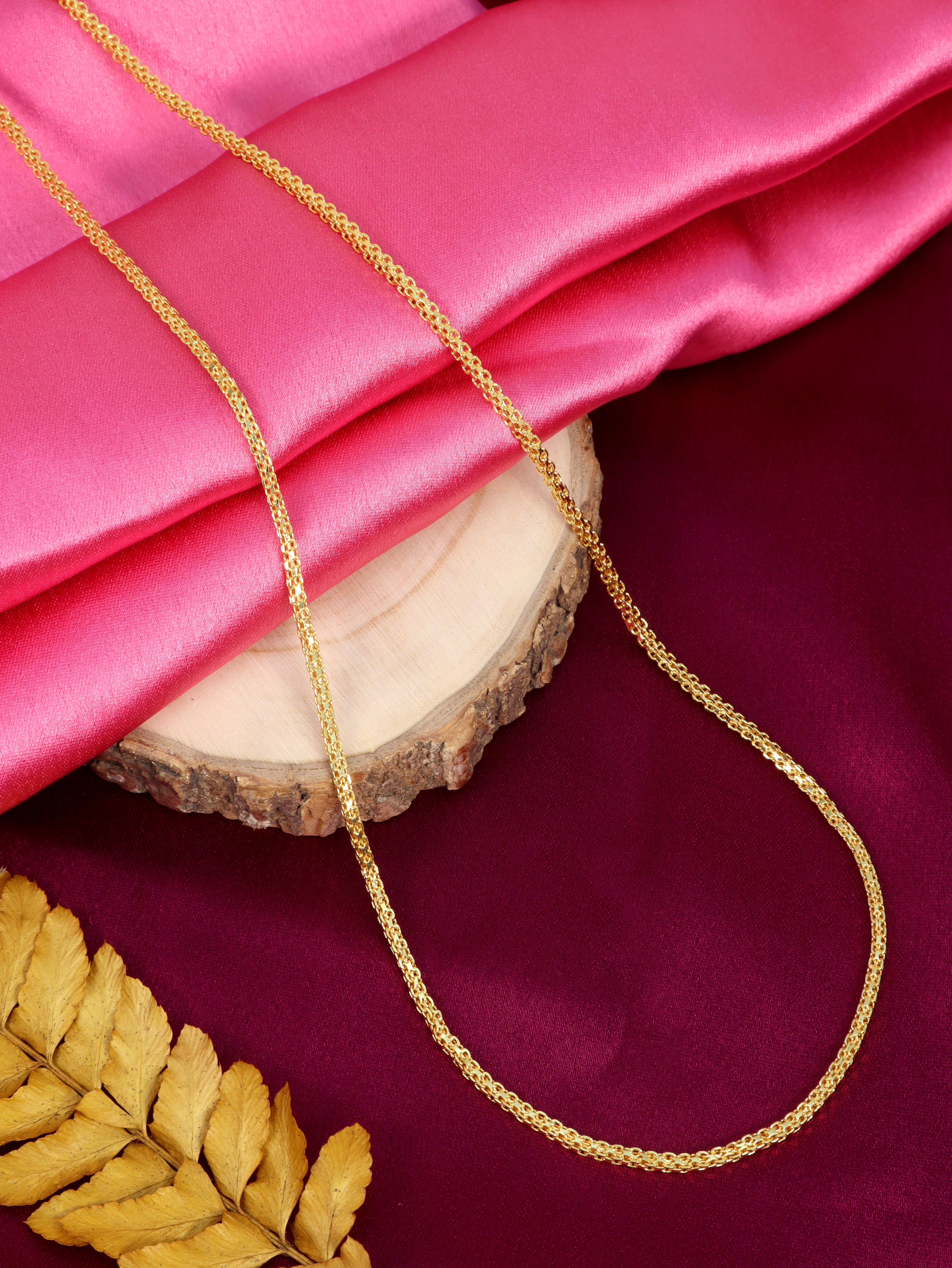 City Girl 24 CT Gold Plated 24 inch Copper Chain for Girls and Women.(CN 3901)