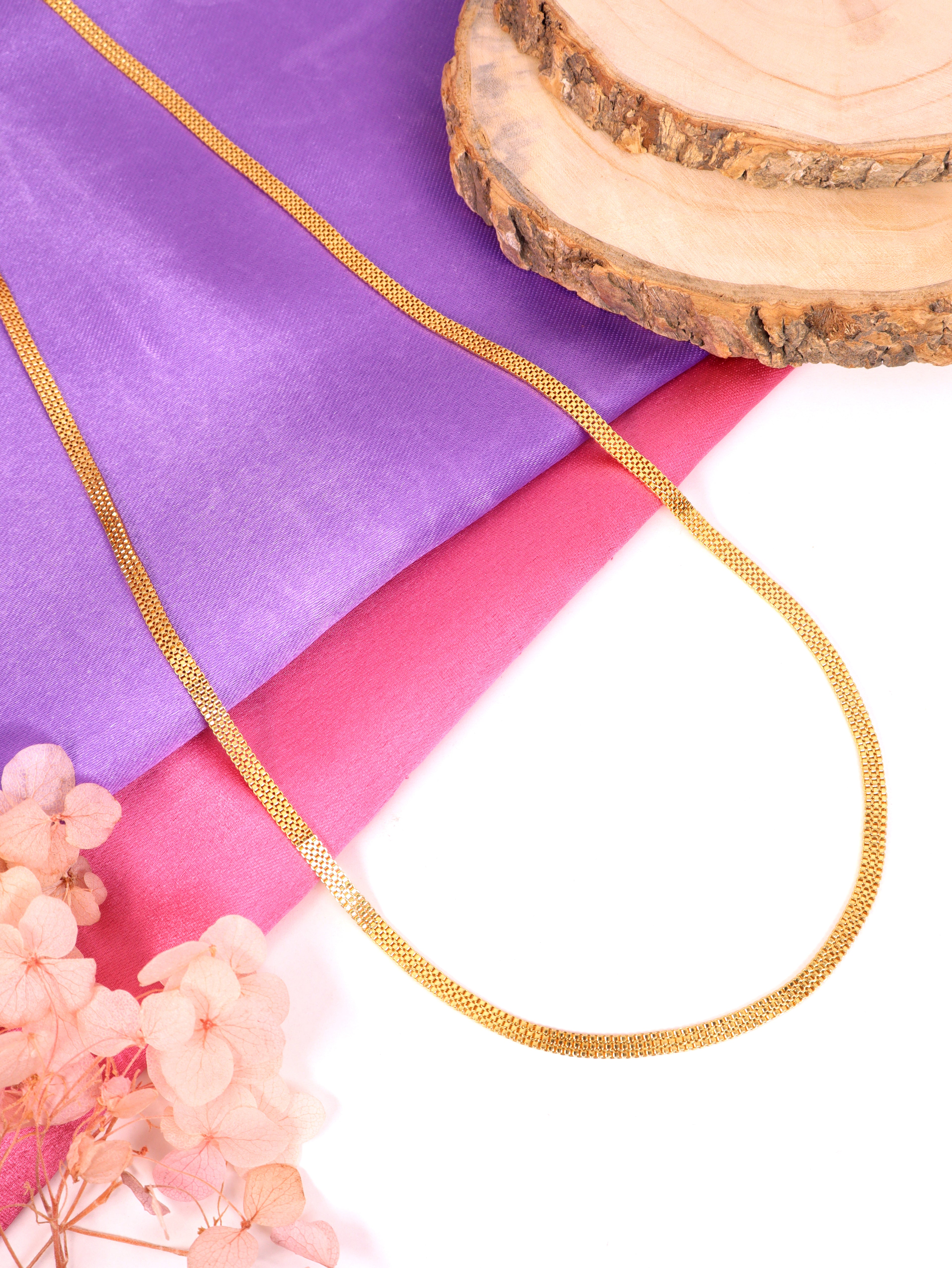 City Girl 24 CT Gold Plated 24 inch Copper Chain for Men and Women.(CN 865)