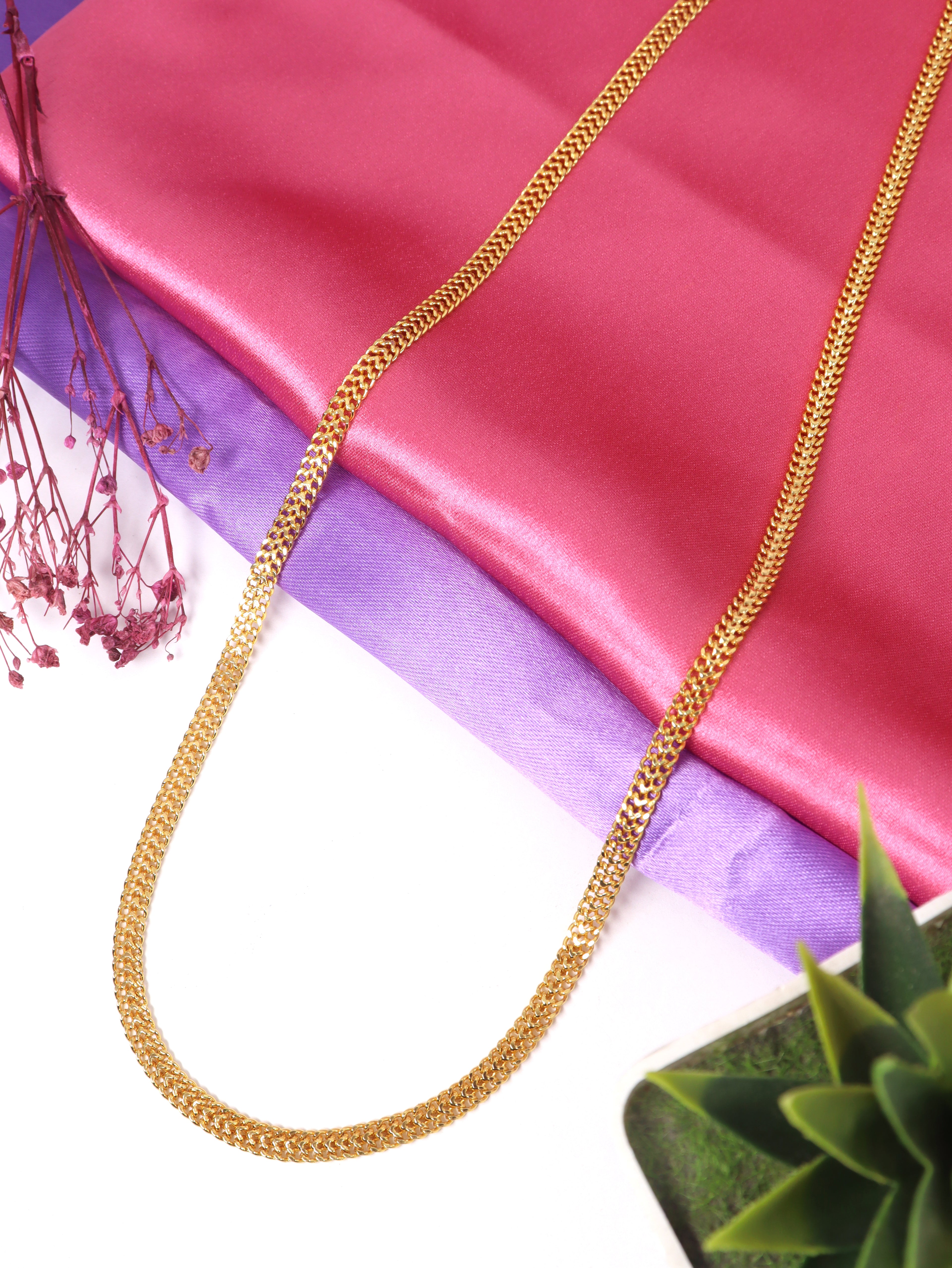 City Girl 24 CT Gold Plated Anti Tarnish 20 inch Copper Chain for Men and Boys.(CN 306A)