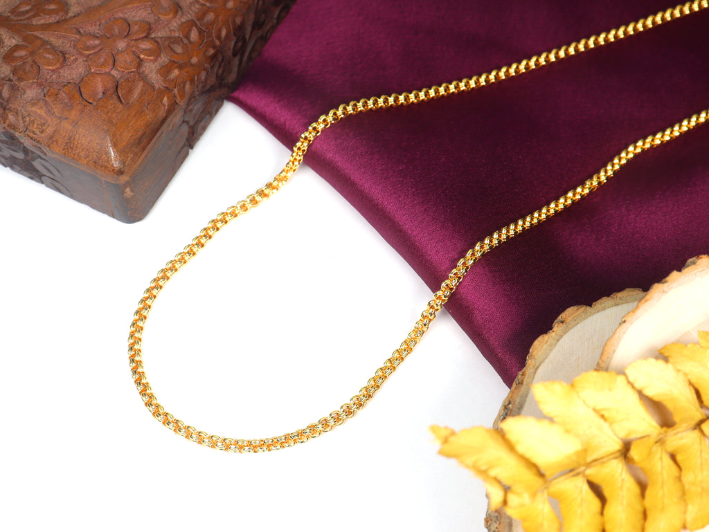 City Girl 24 CT Gold Plated 20 INCH Copper Chain for Men and Women.(CN 1629)
