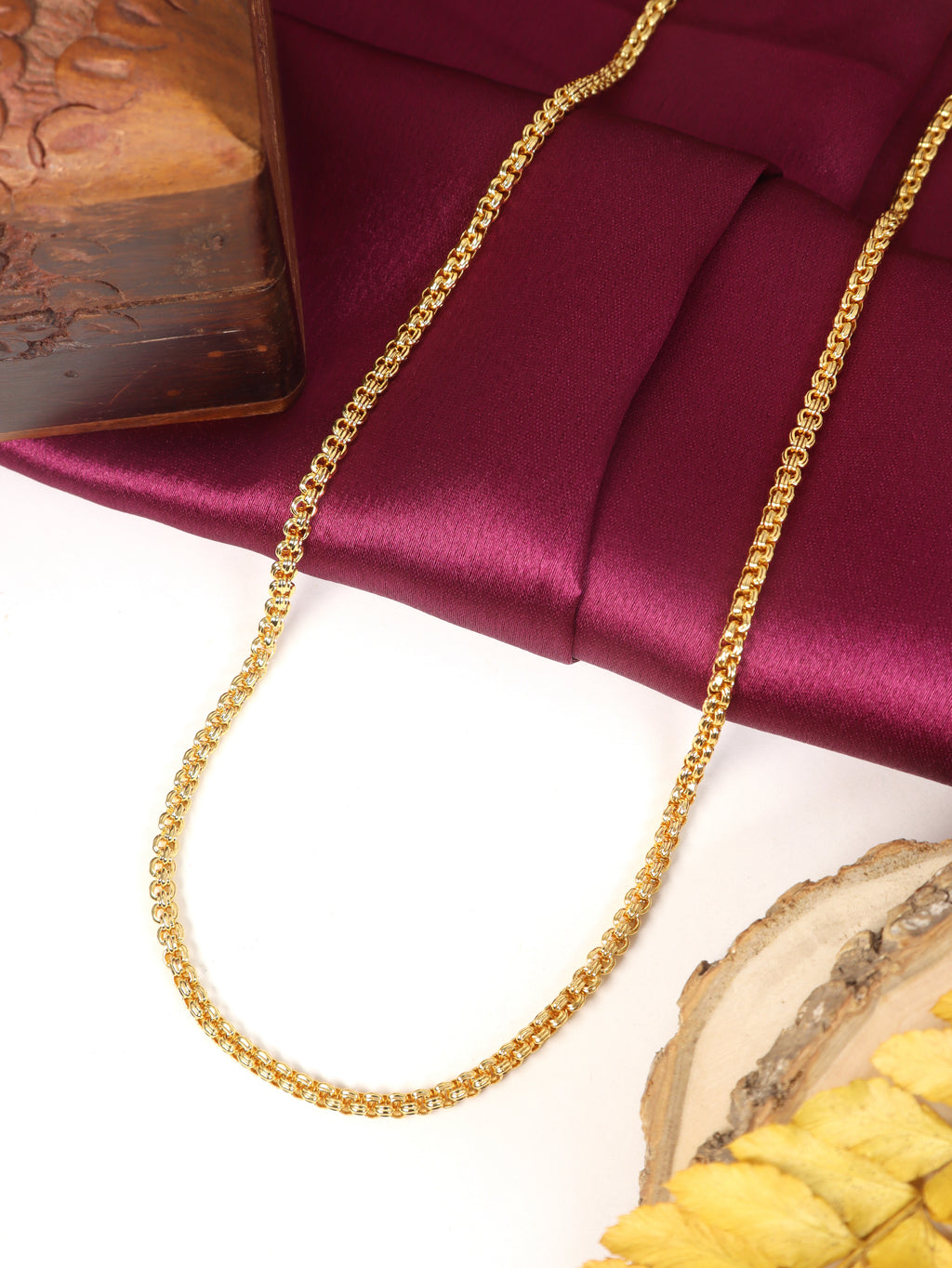 City Girl 24 CT Gold Plated 20 INCH Copper Chain for Men and Women.(CN 1629)