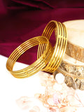 City Girl Traditional Handcrafted Anti Tarnish 24ct Gold Plated Copper Bangle KADA Set For Women and Girls. (2 pcs) (SP 784)