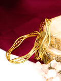 City Girl Traditional Handcrafted Anti Tarnish 24ct Gold Plated Copper Bangle KADA Set For Women and Girls. (2 pcs) (SP 750)