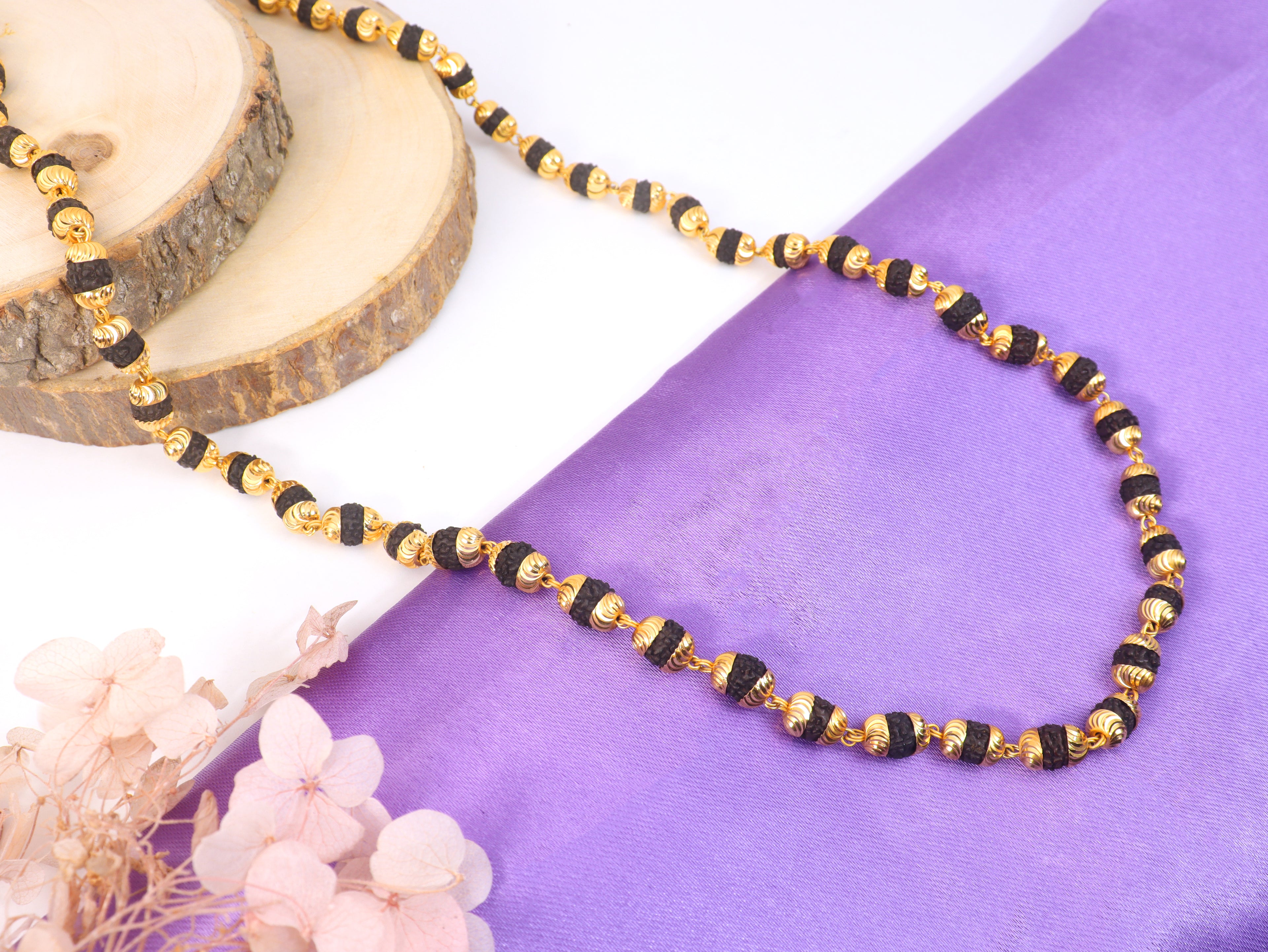 City Girl 24 CT Gold Plated 24 inch Copper Chain for Men.(RUD MALA 001)