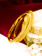 City Girl Traditional Handcrafted Anti Tarnish 24ct Gold Plated Copper Bangle KADA Set For Women and Girls. (2 pcs) (SP 4476)