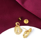 City Girl Cubic Zirconia 24CT Gold Plated Copper Minimalist Musical Note Pendant Set With Mathcing Earrings For Women and Girls.(AD LK SET 004)