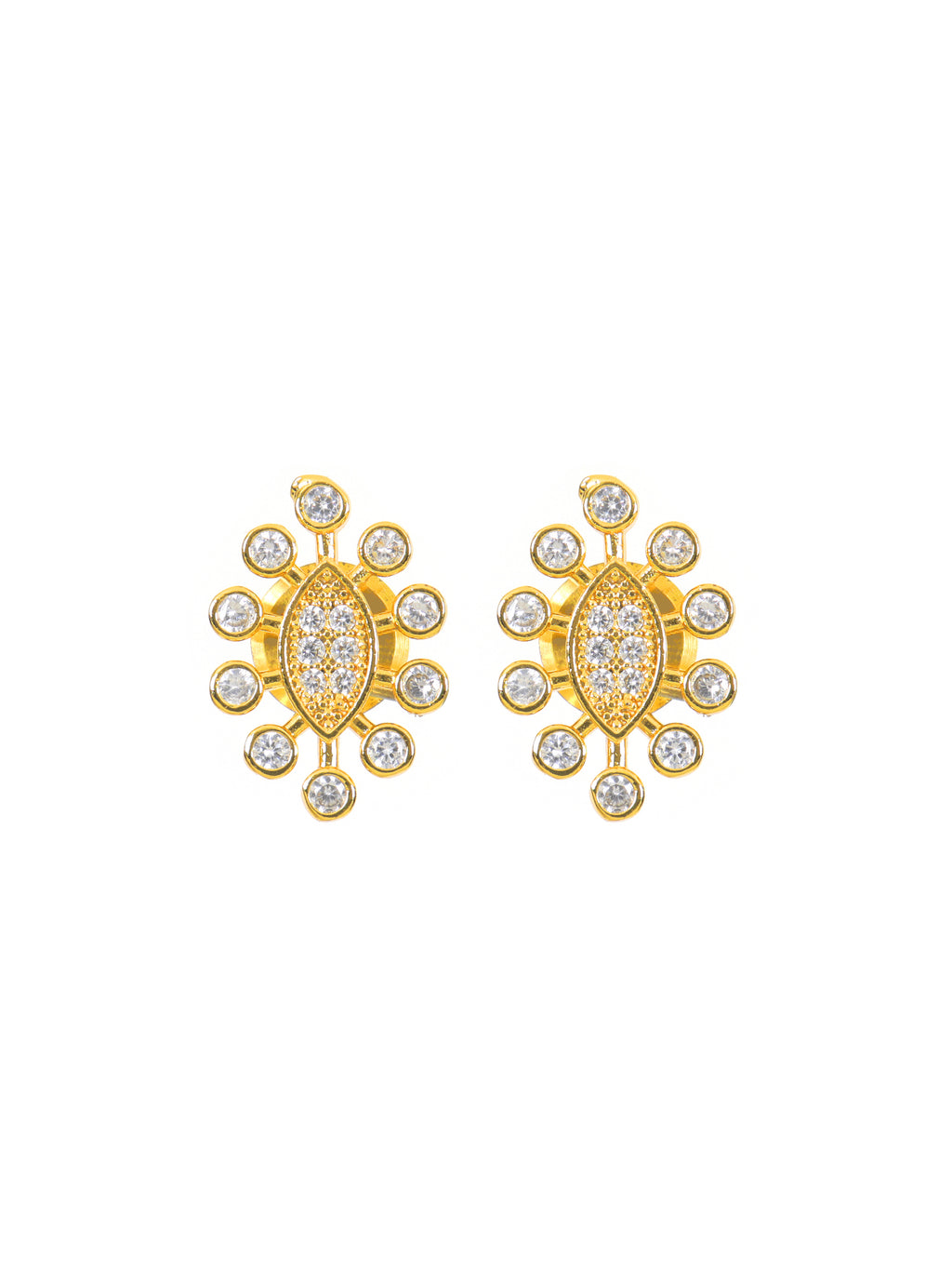 City Girl Cubic Zirconia 24CT Gold Plated Copper Minimalist Pendant Set With Mathcing Earrings For Women and Girls.(AD LK SET 003)