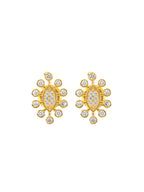City Girl Cubic Zirconia 24CT Gold Plated Copper Minimalist Pendant Set With Mathcing Earrings For Women and Girls.(AD LK SET 003)