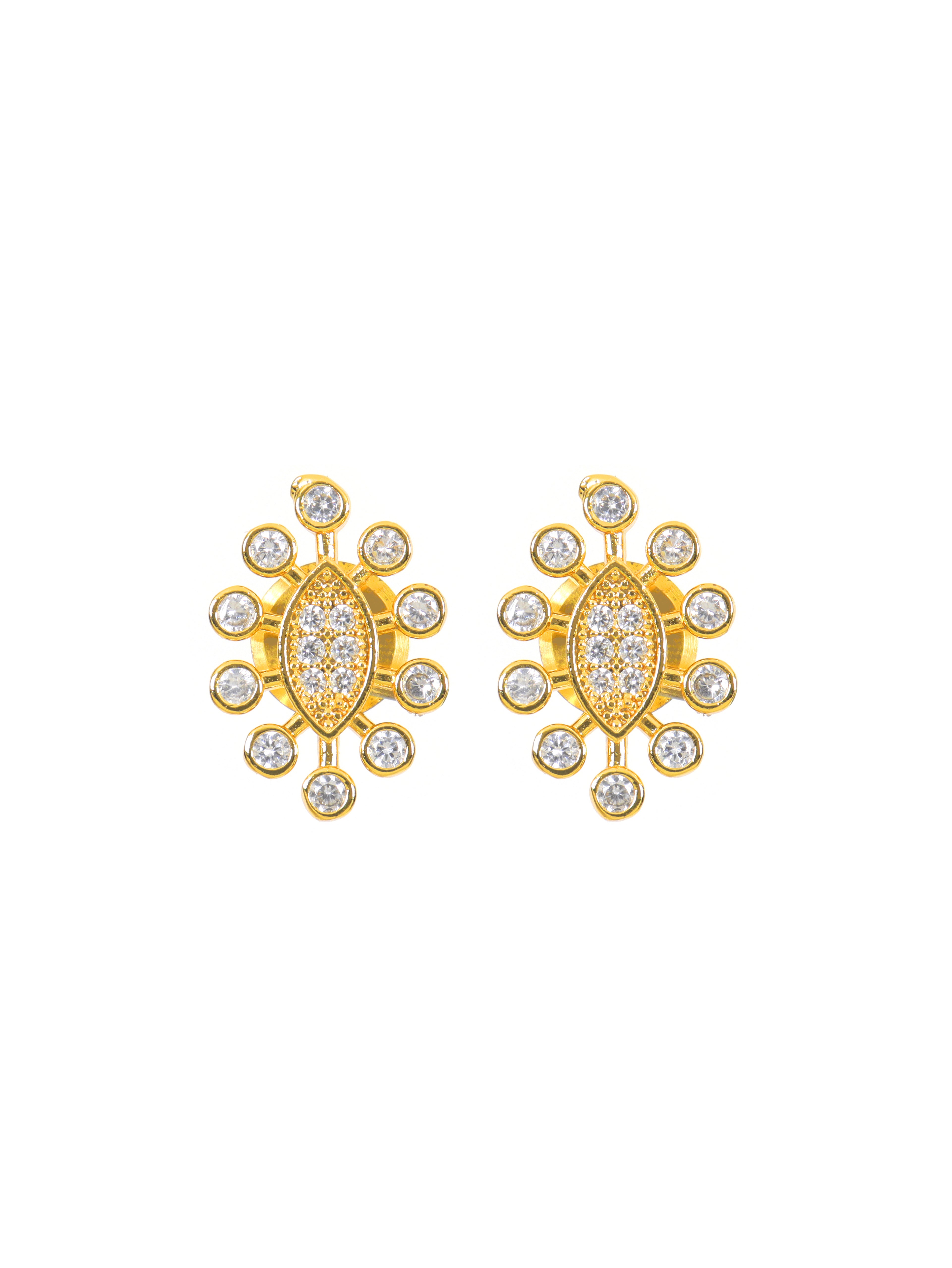 City Girl Cubic Zirconia 24CT Gold Plated Copper Minimalist Pendant Set With Mathcing Earrings For Women and Girls.(AD LK SET 003)