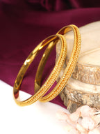 City Girl Traditional Handcrafted Anti Tarnish 24ct Gold Plated Copper Bangle KADA Set For Women and Girls. (2 pcs) (SP 4476)