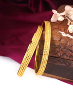 City Girl Traditional Handcrafted Anti Tarnish 24ct Gold Plated Copper Bangle KADA Set For Women and Girls. (2 pcs) (SP 4471)