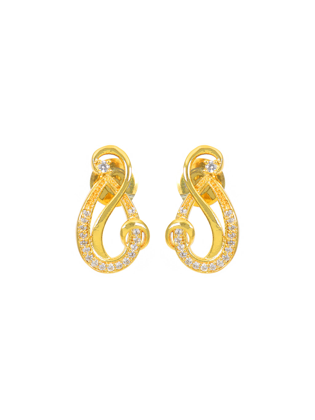 City Girl Cubic Zirconia 24CT Gold Plated Copper Minimalist Musical Note Pendant Set With Mathcing Earrings For Women and Girls.(AD LK SET 004)