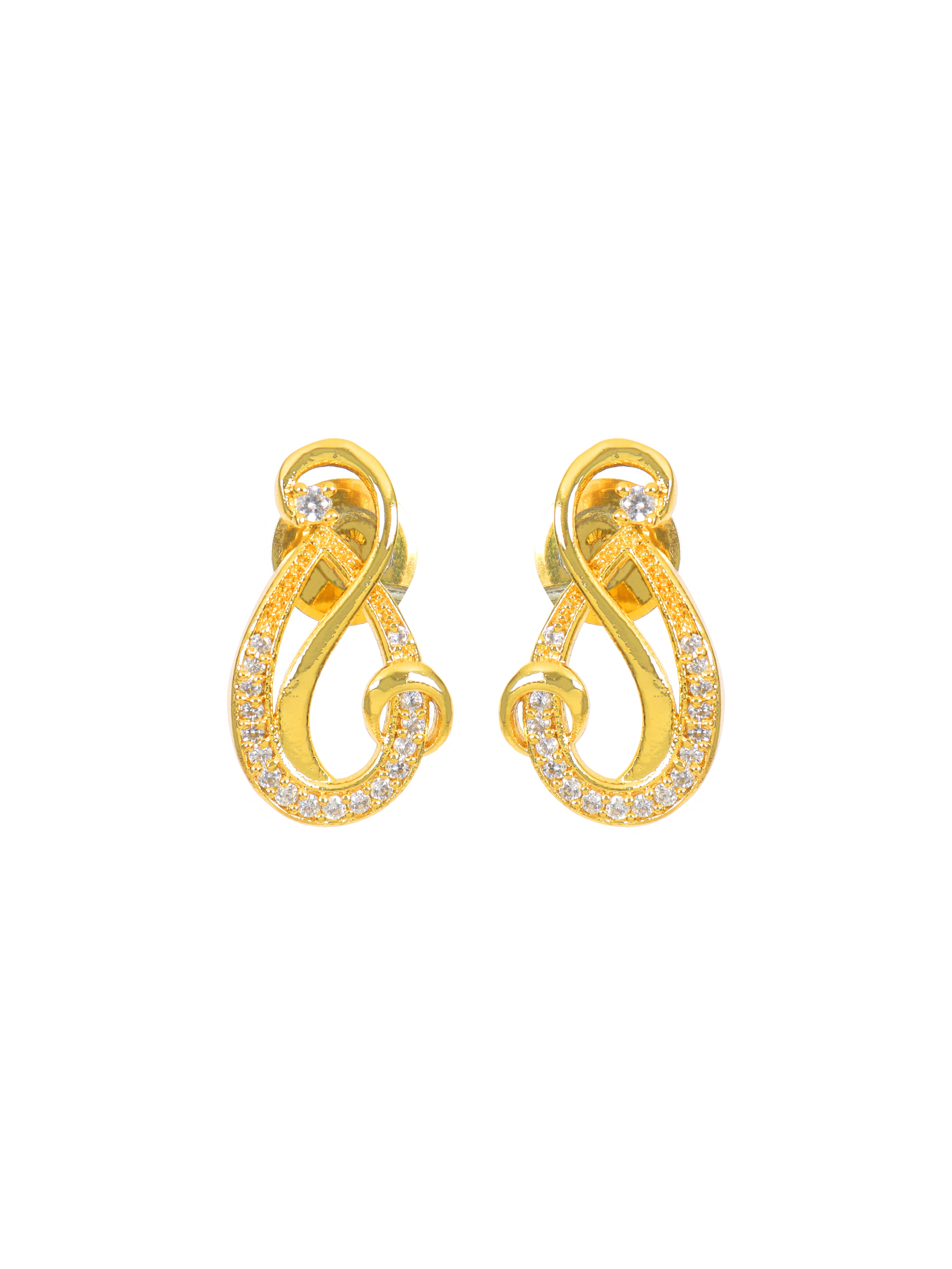 City Girl Cubic Zirconia 24CT Gold Plated Copper Minimalist Musical Note Pendant Set With Mathcing Earrings For Women and Girls.(AD LK SET 004)