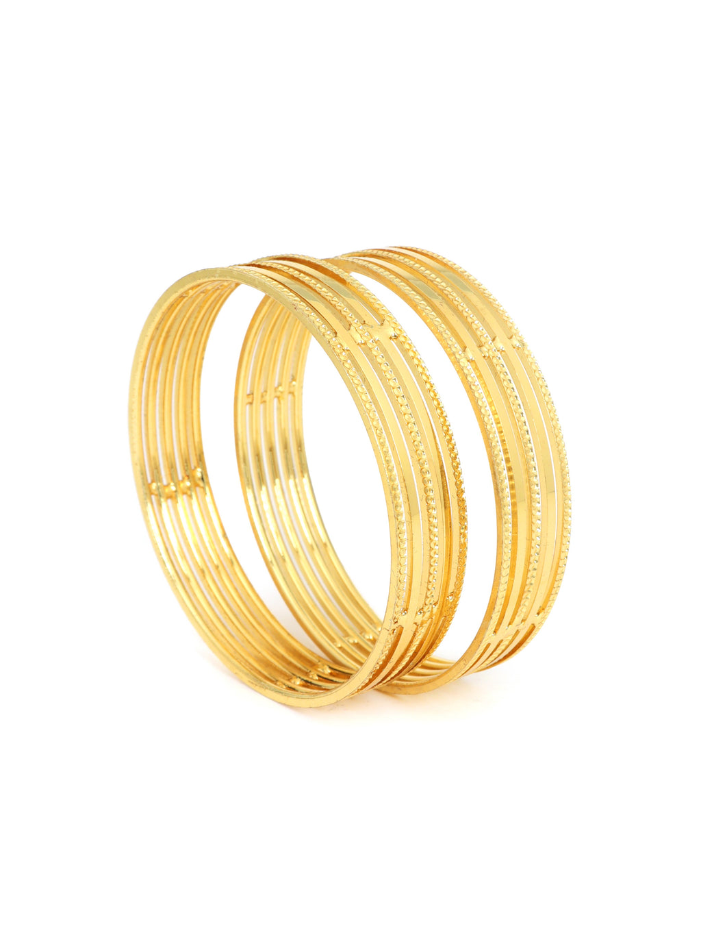 City Girl Traditional Handcrafted Anti Tarnish 24ct Gold Plated Copper Bangle KADA Set For Women and Girls. (2 pcs) (SP 784)